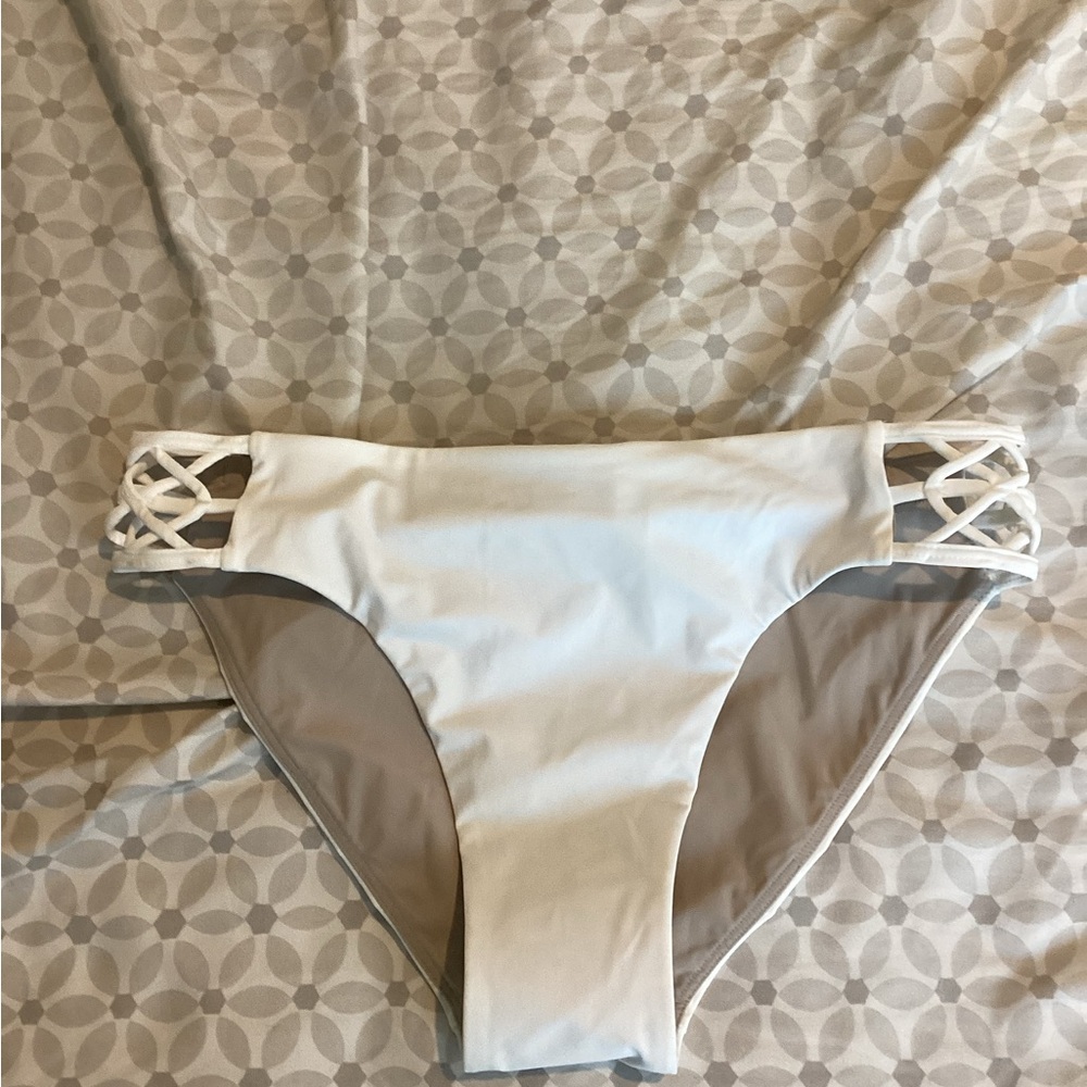 lululemon athletica White Bikini Bottoms with Lattice Sides